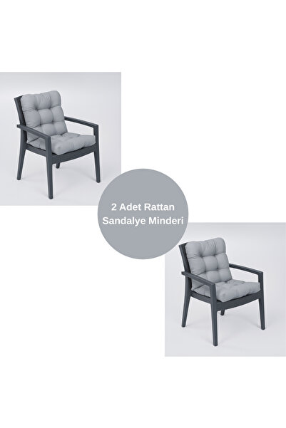 ELF CONSEPT 2 Adet Rattan Sandalye Minderi 2'li Set