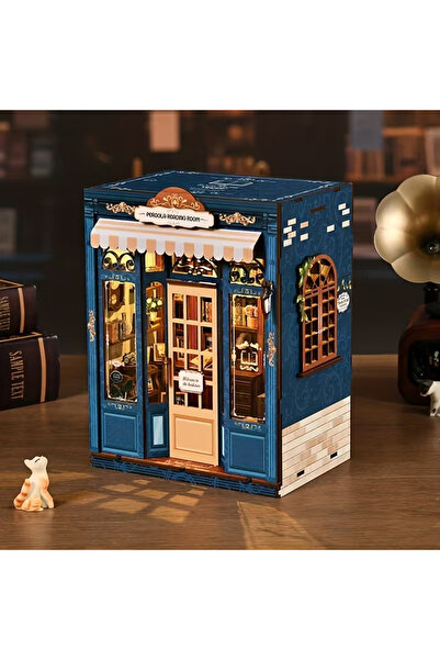 WoodenThings Pergola Reading Room Book Nook – LED’li Dekoratif Minyatür Okuma...