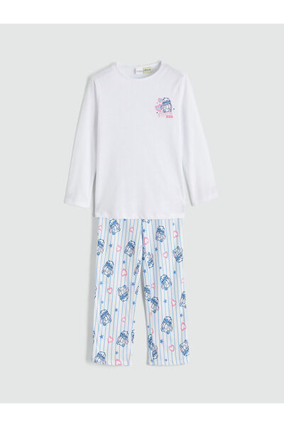 LC Waikiki Özmarka Νέα Σεζόν Σετ Πιτζάμες για Κορίτσια με Στάμπα Stitch