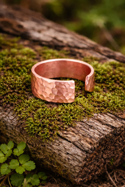 Neefy Pure Copper Yemen Forged Plain Weave Copper Ring