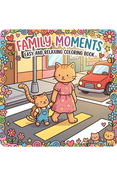 M&H Coloring Family Moments - 21x21 cm Boyama Kitabı, Çocuk ve Yetişkinler için