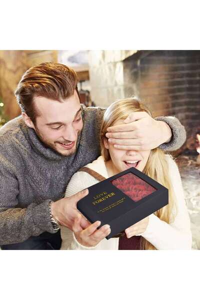 By Rozane SET OF 3: Gift box with 12 soap roses – space for jewelry