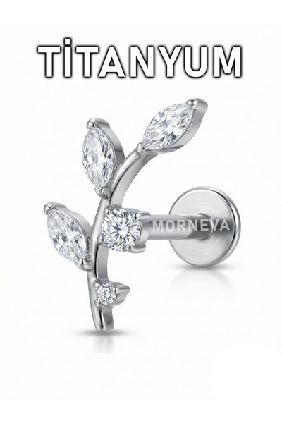 MORNEVA Titanyum Zeytin Dalı Helix Conch Piercingi (1 Adet)