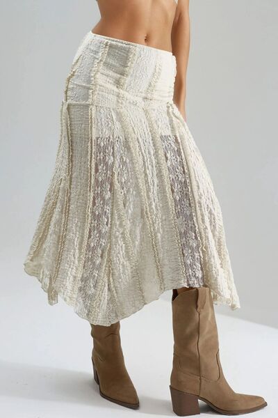 Hiccup Busem High Waist Lace A-Line Midi Skirt