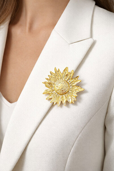 MRK Kadın Büyük Güneş Çiçek Broş