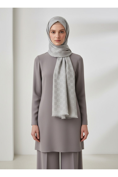 LadyCoco Yaz Esintisi Kendinden G Desenli Krep Şal