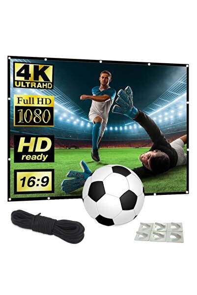 Linomag Ecran de proiecție pliabil de 100”, 16:9, 4K HD, interior/exterior, p...