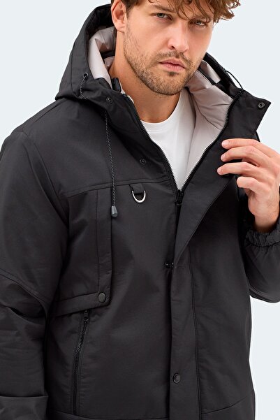 Slazenger Hooded Waterproof Comfortable Coat Black Coat