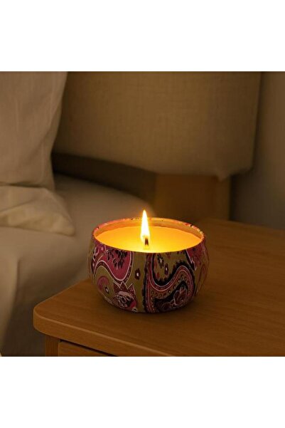 Generic شمعة معطرة بتصميم بيزلي في علبة معدنية