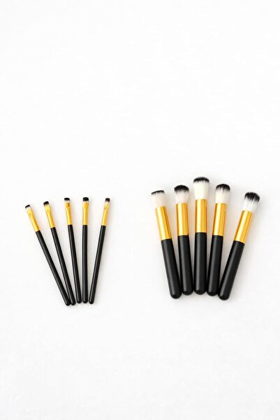 Busstier 10 Pieces Makeup Brush Set 5 Eye 5 Face Soft Synthetic Bristle Found...