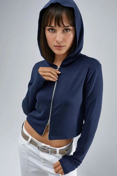 Hiccup Busem Hooded Zippered Regular Cut Jacket