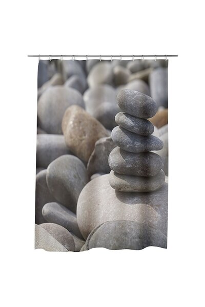 OEM Shower Curtain for Bathroom, Art Factory, Gray Stone Tower, Multicolor Pa...