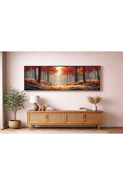 Tuba Decor Tek Parça Gerçek Ahşap Yatay Panorama Çerçeveli Tablo
