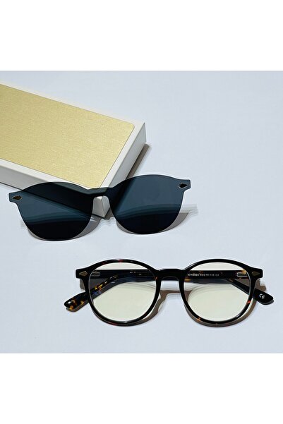 smile EYES Kahve kırçıllı Klipsli mavi ışık korumalı unisex gözlük