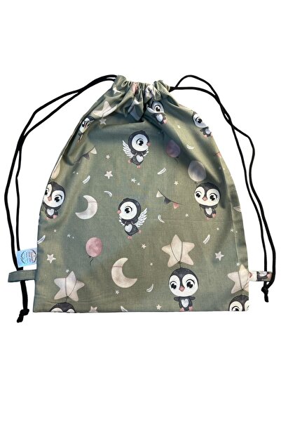ATELIER ALEDA Kindergarten backpack bag, penguin print, 40 x 30 cm