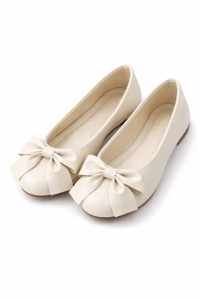 Slipcat Zarif Kadın Günlük Kurdele Detaylı Yuvarlak Burun Şık Babet