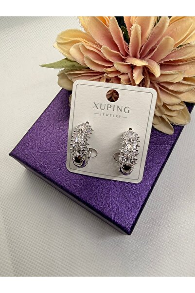 XUPING JEWELRY Double-Sided Thorned Steel Earrings with Zircon Stones