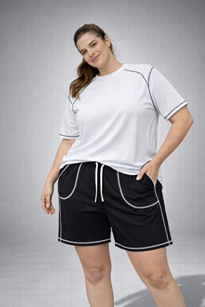 MODA Men's Sports T-Shirt Shorts Set Contrast Stitching Detail Oversized Comf...