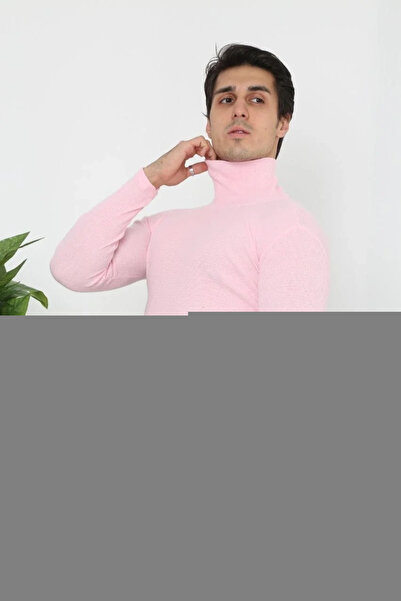 MODA Men's Camisole High-Neck Full Lycra Ribbed Body Sweater - Powder Pink