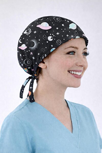 Dr. Mitra Cerrahi Bone Medikal Doktor Hemşire Hastane Bonesi Unisex -Siyah Ge...