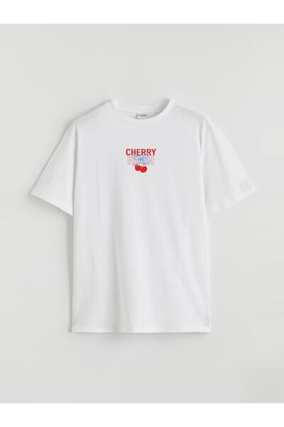 LC Waikiki Rmz Gi̇yi̇m Farkiyla Zero Roba Collar Printed Girls' T-Shirt