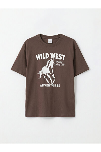 LC Waikiki ΝΕΑ ΣΕΖΟΝΑ ΑΠΟ ΤΗΝ GÜLİS GİYİM: Καφέ μπλουζάκι για αγόρια με στάμπ...