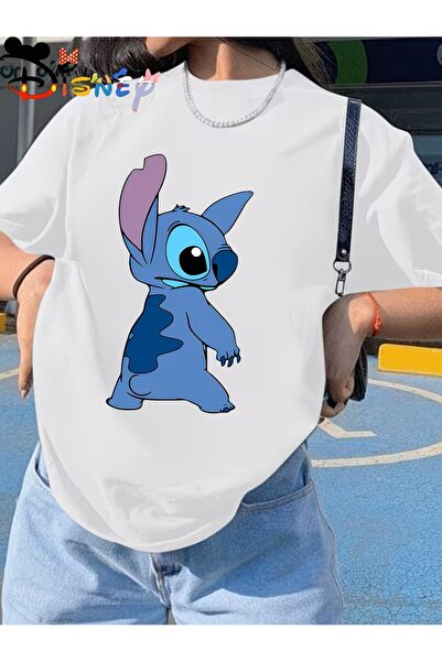 oneagılyazı Stitch Temalı Kısa Kollu Tişört | Günlük Her Şeye Uygun Animasyon,