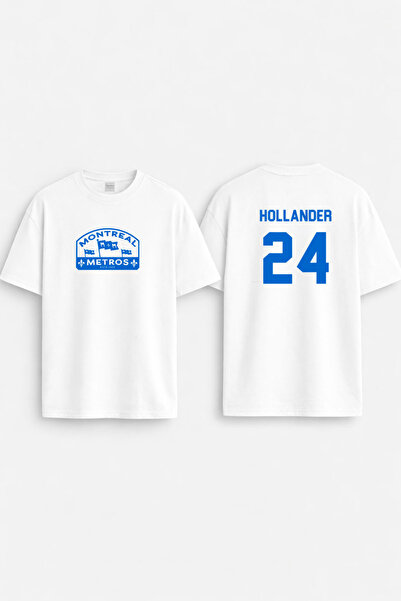 AYDESİGN Tricou alb cu gâtul rotund, imprimat pe ambele părți, Hollander 24 H...