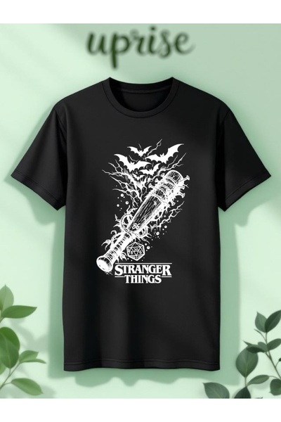 Vordevia Μπλουζάκι Stranger Things με στάμπα νυχτερίδες, βαμβακερό, oversized