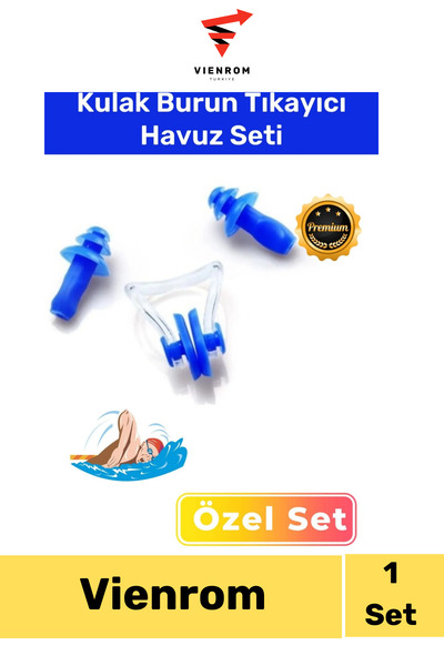 Premini Su Geçirmez Deniz Kulak ve Burun Tıkacı Seti, Konforlu Yüzme Aksesuarı