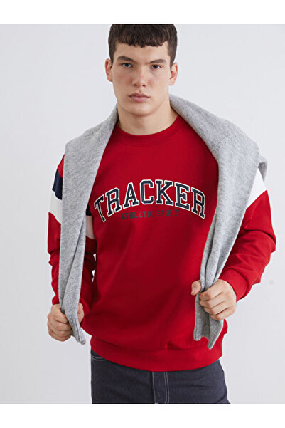 LC Waikiki Sweatshirt gros pentru bărbați cu imprimeu cu guler oval Sparkly C...