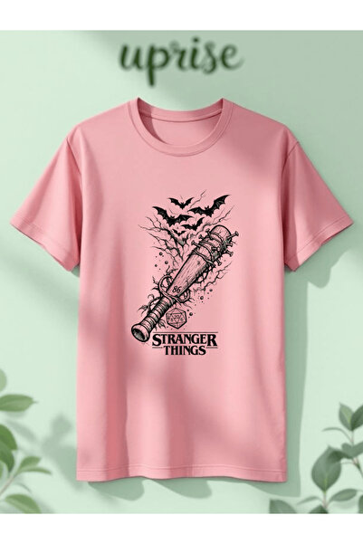 Vordevia Μπλουζάκι Stranger Things με στάμπα νυχτερίδες, βαμβακερό, oversized