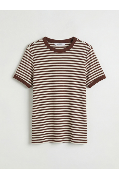 LC Waikiki منتجات فريزن ستور التي لا مثيل لها I تي شيرت بناتي مخطط باللون الف...