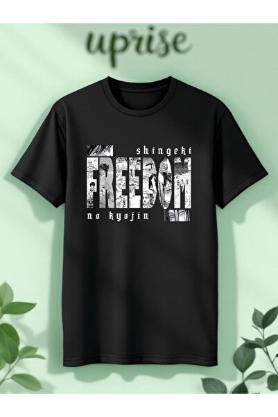 Vordevia Tricou supradimensionat din bumbac cu imprimeu Freedom Shingeki No K...