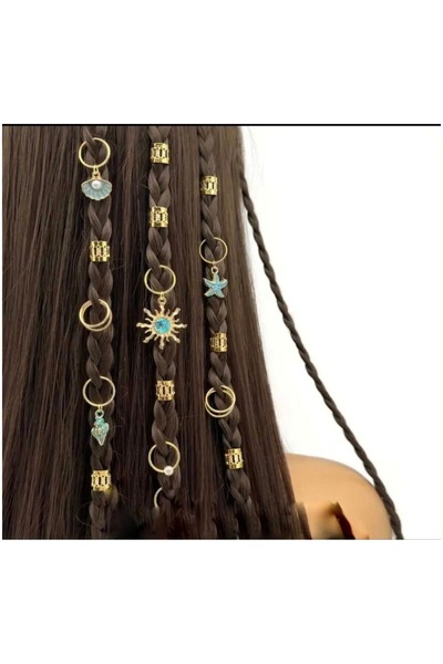 suprizegift حلقة شعر على شكل نجم البحر، حلقة شعر بوهيمية، حلقة شعر، مجموعة من...