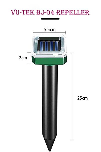 VU-TEK BJ-04 Solar pest repeller, ultrasonic, outdoor, with stake and PIR sensor
