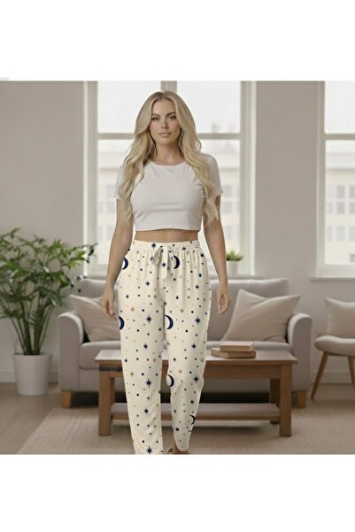 THEBEK Yumoş Velvety Suede Pajamas Comfortable Fit Pattern Green Mix