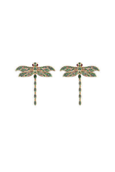 neslyaccessories Colorful Stone Dragonfly Earrings