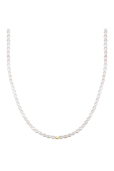 Glanzstücke München Perlenkette Kette Sterling Silber gelbgold Süßwasser-Zuch...