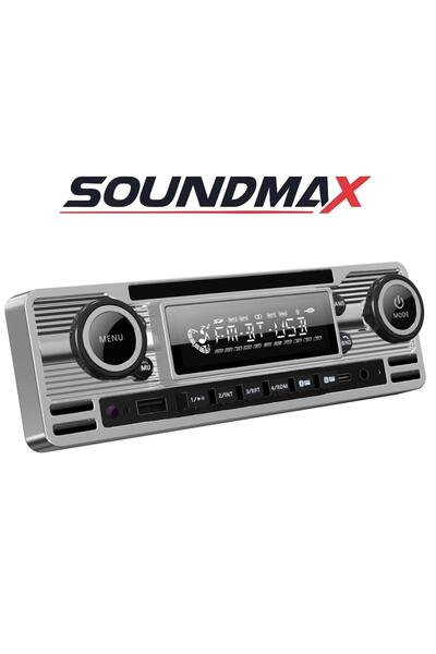Soundmax Sx-Mx61cl Nostaljik Oto Teyp amfi Çıkışlı App Knt rgb Type c Usb Blu...