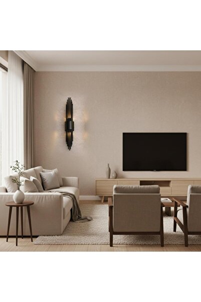 Elizim Home Lighting Elara Ledli Siyah Pilli Aplik