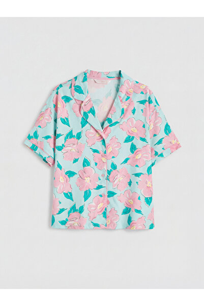 LC Waikiki Σετ γυναικείων πιτζαμών GiyÇık Store den Turkuaz με Γιακάς πουκαμί...