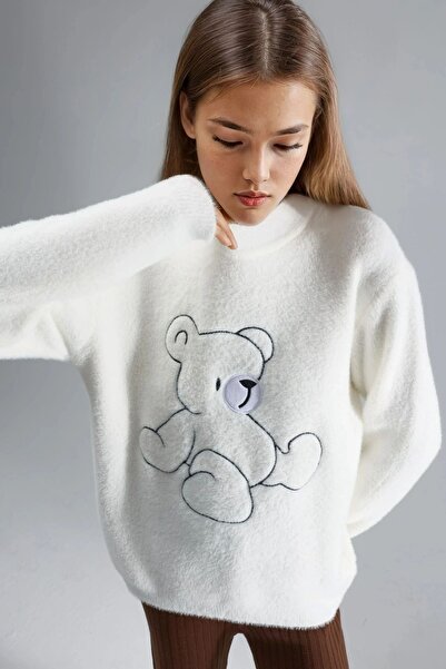 Hiccup MY FASHION Pulover supradimensionat din pluș cu ursuleț