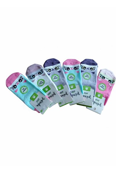Panda 100% Cotton Non-Slip Children's Socks, Pack of 6