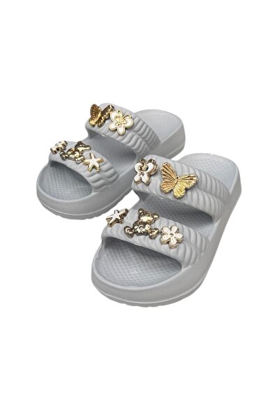 Sonimix Girls' Double-Strap Stone-Patterned Light-Soled Beach and Pool Casual...