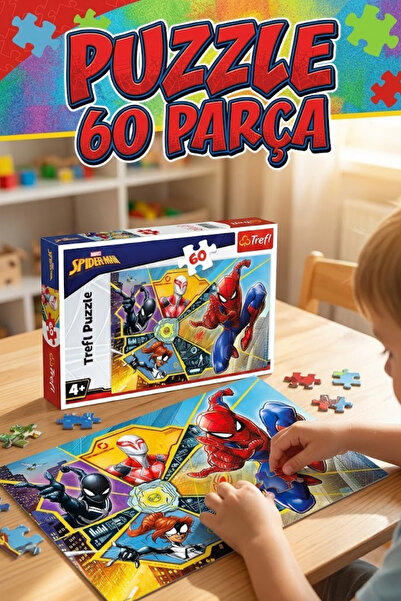craftivio Trefl Örümcek Adam 60 Parça Puzzle Lisanslı - 4 Yaş Üstü Eğitici Ço...