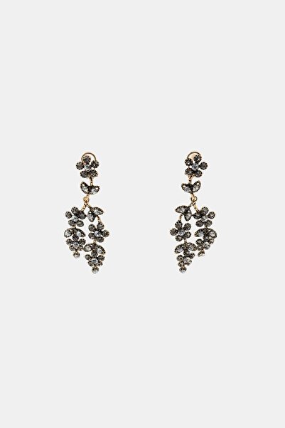 stravis Steel Stone Embellished Design Flower Earrings