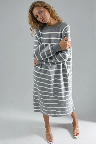 Hiccup My Fashion Long Sleeve Striped Knitwear Dress