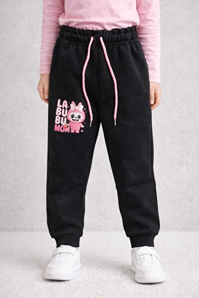 krm kerem bebe Thick Winter Patterned Lace-Up Girls' Sweatpants