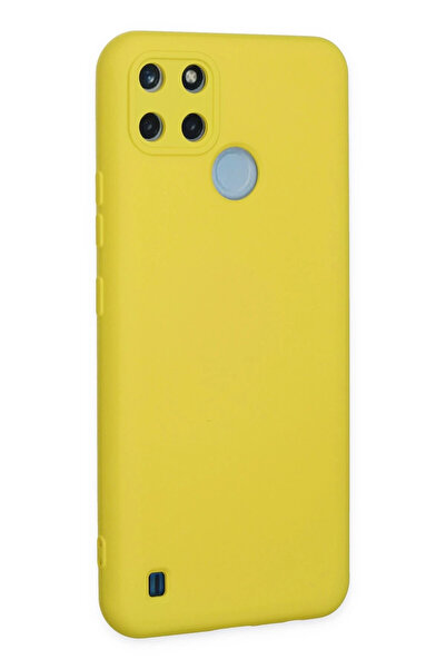 FREEDOM STOREE حافظة نيو فيس ريلمي C25Y من السيليكون المخملي الداخلي - أصفر